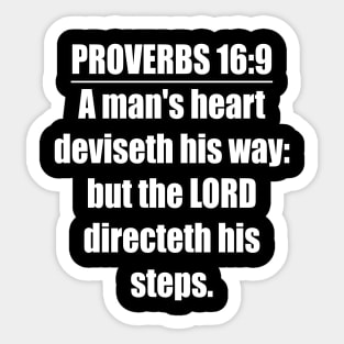Proverbs 16:9King James Version Bible Verse Sticker